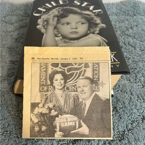 CHILD STAR Shirley Temple Black 1st Ed  w Newspaper Clipping fr 1988 Rose Bowl